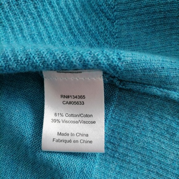 AJ Andrea Jovine Womens Azure Blue Open Front Cardigan Sweater Size XL - Picture 6 of 7